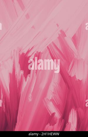 abstract painting with bright pink brush strokes on white Stock Photo ...