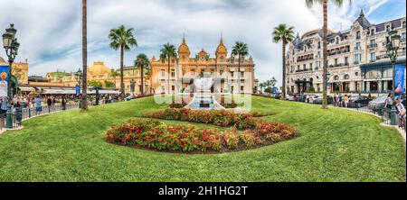 MONTE CARLO, MONACO - AUGUST 13: Facade of the Monte Carlo Casino, famous gambling and entertainment complex opened in 1863 and located in the Princip Stock Photo