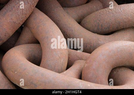 Ship rusty anchor chain Stock Photo