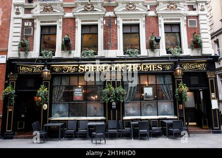 London, UK - May 06, 2012: Outside view of pub, for drinking and socializing, focal point of community. Pub business, now about 53,500 pubs in the UK, Stock Photo