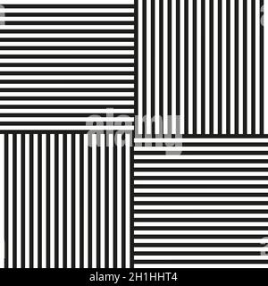 Black and white stripes in different direct Stock Vector