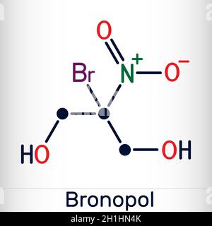 Bronopol molecule. It is preservative, is used as a microbicide or ...