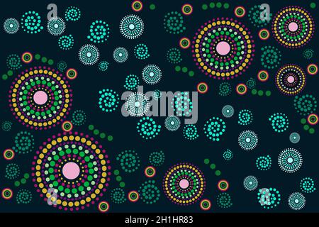 Australian aboriginal style abstract background. Based on aboriginal style of dot painting ornament. Aboriginal tribal art craft. Vector illustration Stock Vector