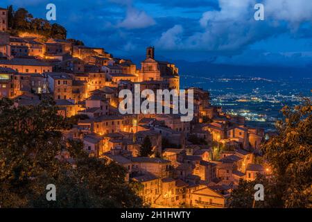 Patrica at sunset, beautiful little town in the province of Frosinone, Lazio, Italy. Stock Photo