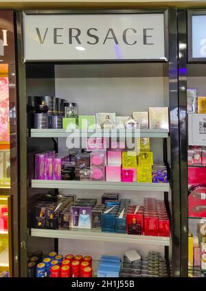 Kyiv, Ukraine - September 15, 2020: Versace Bright Crystal on display in a luxurious department store at Kyiv, Ukraine on September 15, 2020