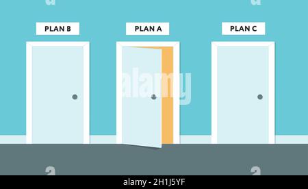 Backup plan. Vector illustration in flat design. Stock Vector