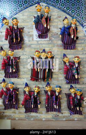 Traditional hand puppets, Bukhara, Buxoro, Uzbekistan, Central Asia Stock Photo