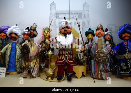 Traditional hand puppets, Bukhara, Buxoro, Uzbekistan, Central Asia Stock Photo