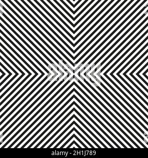 Symmetric black and white striped pattern design Stock Vector