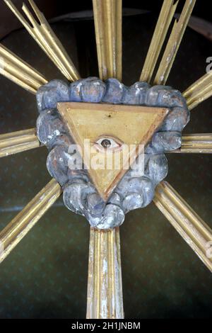 Christian religious symbol - all-seeing eye Stock Photo