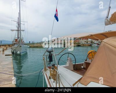 Main seafront promenade in Trogir, Dalmatia Croatia Stock Photo