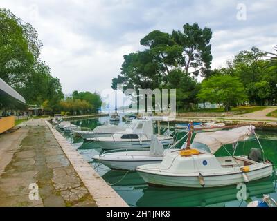 Main seafront promenade in Trogir, Dalmatia Croatia Stock Photo