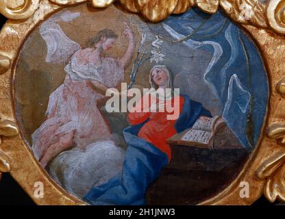 The Annunciation, Mysteries of the Rosary Stock Photo