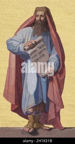 Mosaic of the Prophet Daniel in the facade of Basilica of Saint Paul outside the walls, Rome, Italy Stock Photo