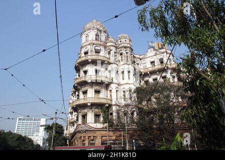 Esplanade mansions built during the British colonial era when Kolkata was the capital of British India Stock Photo