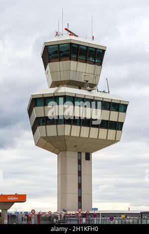 Berlin, Germany - October 27, 2020: Berlin Tegel TXL Airport tower building in Germany. Stock Photo