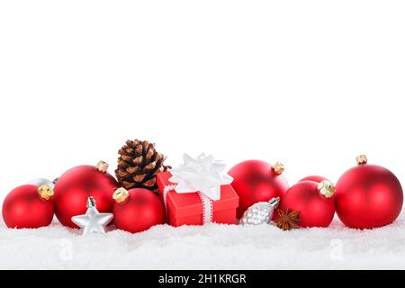 Christmas gift present decoration ornaments isolated on a white background Stock Photo