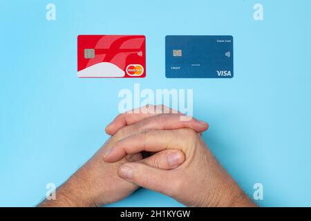 the choice between the duopoly of two credit card brands Stock Photo ...