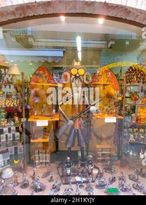 Taormina, Sicily, Italy - May 05, 2014: Souvenir shop in town Taormina, Sicily Italy on May 05 2014 Stock Photo