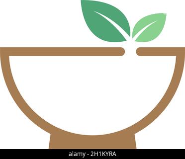 Bowl icon logo flat design template vector Stock Vector