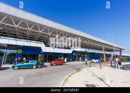 Corfu, Greece - September 20, 2020: Terminal building of Corfu Airport in Greece. Stock Photo