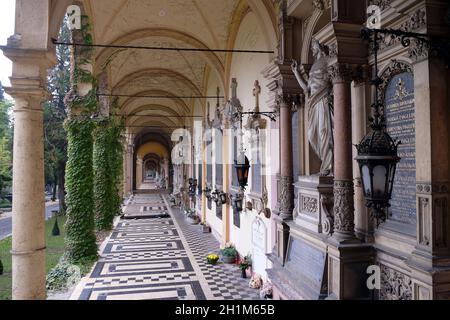 Monumental architecture of Mirogoj cemetery arcades in Zagreb, Croatia Stock Photo