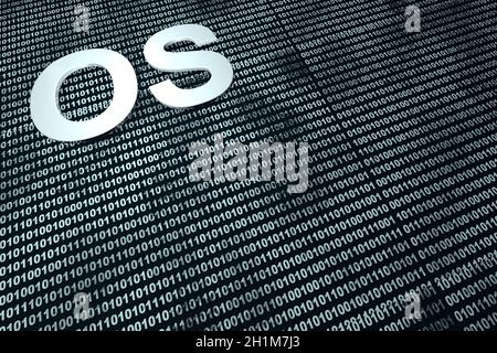 Digital OS. 3D rendered background. Stock Photo