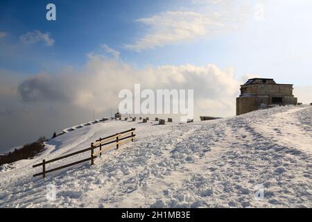 First world war memorial landmark, Italian alps, mount Grappa. Stock Photo