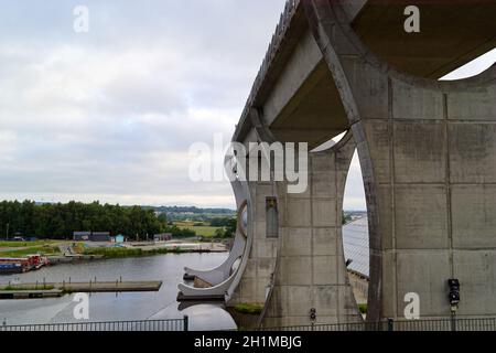 the Falkirk Wheel , the Falkirk Tunnel and the Union Canal Stock Photo