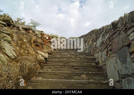 Knockdrum Iron Age stone fort defensive outer walls, near Castletownshend, County Cork, Ireland, Republic of Ireland Stock Photo