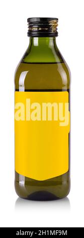 The Olive oil bottle with blank label isolated on white background ...
