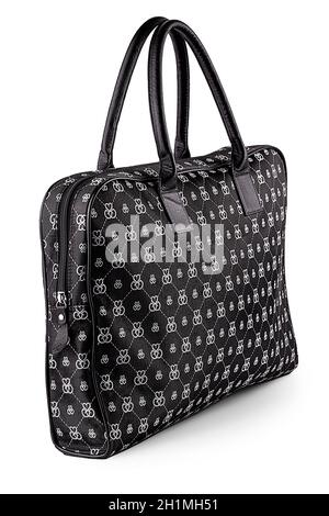 The Black Laptop Bag Isolated on white background Stock Photo