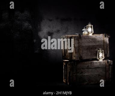 Black Old surface of concrete and bricks Stock Photo
