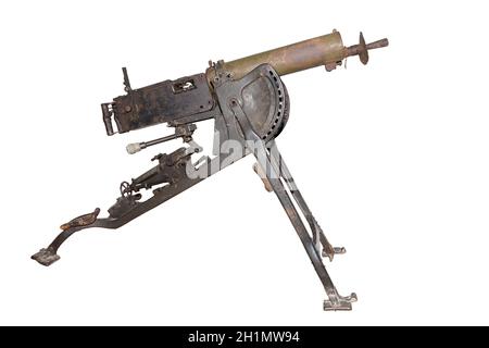 Maxim machine gun mod. 1908. (MG-O8) - is isolated on the white Stock Photo