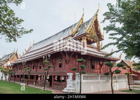 the Wat Yai Suwannaram Temple in the city of Phetchaburi or Phetburi in the province of Phetchaburi in Thailand.   Thailand, Phetburi, November, 2019 Stock Photo