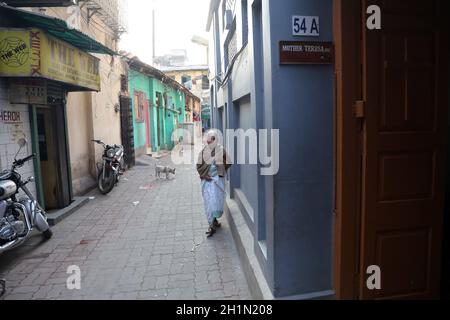 Mother House, Missionaries of Charity sisters of Mother Teresa of Calcutta in Kolkata, West Bengal, India Stock Photo