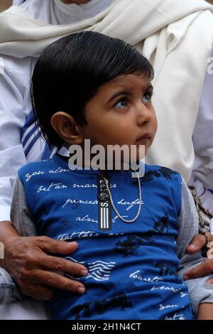 Portrait of a boy in Kumrokhali village, West Bengal, India Stock Photo