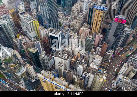 Causeway Bay, Hong Kong 07 May 2019: Top view of Hong Kong commercial district Stock Photo