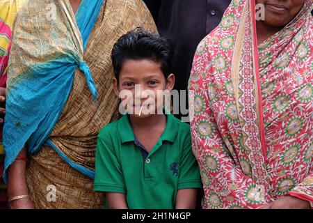 Portrait of a boy in Kumrokhali village, West Bengal, India Stock Photo