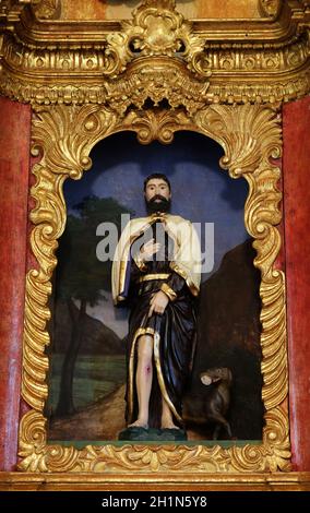 Saint Roch on the main altar in chapel of Saint Roch in Zagreb, Croatia Stock Photo