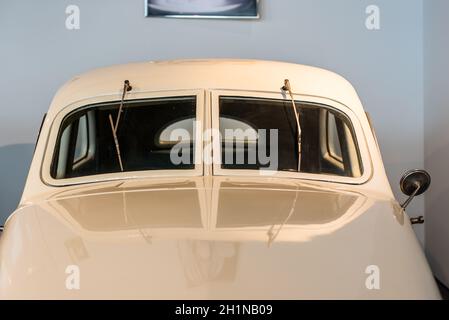 Malaga, Spain - December 7, 2016: Close up view of Cord Westchester 1937 USA car displayed at Malaga Automobile and Fashion Museum in Spain. Stock Photo