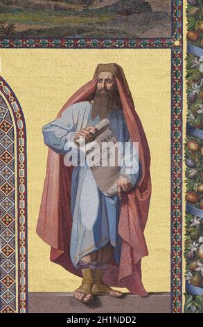 Mosaic of the Prophet Daniel in the facade of Basilica of Saint Paul outside the walls, Rome, Italy Stock Photo