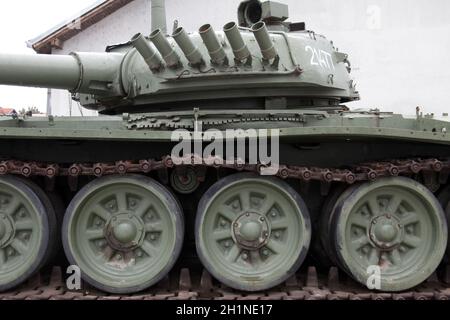 Heavy tank T-80 in Vukovar, Croatia - leftover after civil war Stock Photo