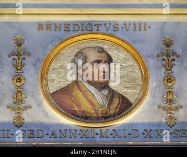 Pope Benedict VIII reigned from 18 May 1012 to his death in 1024, basilica of Saint Paul Outside the Walls, Rome, Italy Stock Photo