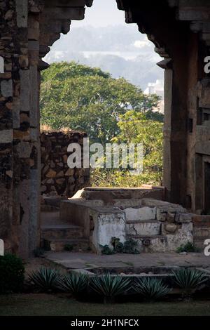 Stone steps and exterior view at one of the entrances of Fort at Jhansi, Uttar Pradesh, India, Asia Stock Photo