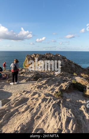 Cancale, France - September 14, 2018: Pointe du Grouin in Cancale. Emerald Coast, Brittany, France , Stock Photo