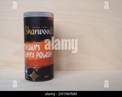 LONDON, UK - CIRCA DECEMBER 2020: Sharwood's medium curry powder Stock Photo