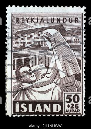 Stamp issued in Iceland shows Welfare, Charity Stamps, circa 1949. Stock Photo
