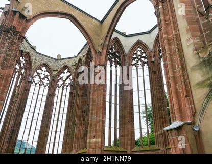 ruins of the Wernerkapelle near Bacharach, a town in the Mainz-Bingen district in Rhineland-Palatinate, Germany Stock Photo