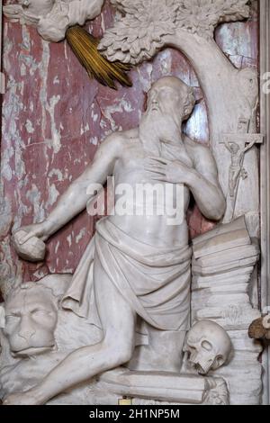 Saint Jerome statue on the altar of Saint Jerome in the Saint John the